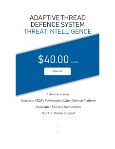 Adaptive Thread Defence System Subscription
