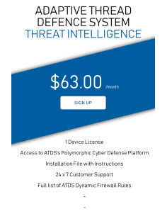 Adaptive Thread Defence System Subscription $63