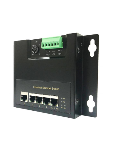 BEXO Industrial Flat Wall Mount 48-56V DC IN 4-Port 30W PoE Switch