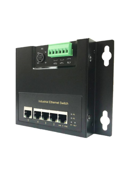 BEXO Industrial Flat Wall Mount 48-56V DC IN 4-Port 30W PoE Switch