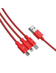 ORICO Nylon Braided 3-in-1 Data & Charging Cable - Lightning, Micro USB, Type-C - 1.2m