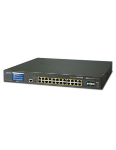 PLANET 24-Port 60W 802.3bt PoE + 4-Port 10G SFP+ Managed Switch with LCD Touch Screen