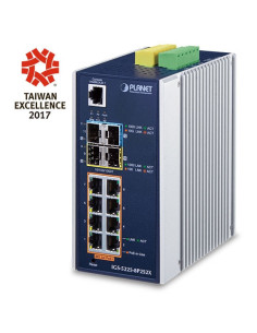 PLANET Industrial 8-Port 30W 802.3at PoE + 2-Port 1G SFP + 2-Port 10G SFP+ Managed Gigabit Switch