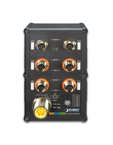 IGS-5227-4MP2MT - Industrial IP67 Rated 4-Port 10/100/1000T 802.3at PoE + 2-Port 10/100/1000T Managed Ethernet Switch
