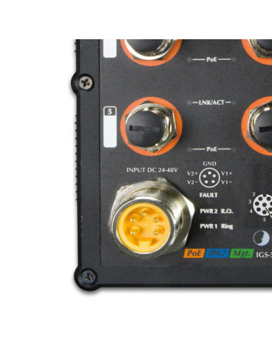 IGS-5227-4MP2MT - Industrial IP67 Rated 4-Port 10/100/1000T 802.3at PoE + 2-Port 10/100/1000T Managed Ethernet Switch