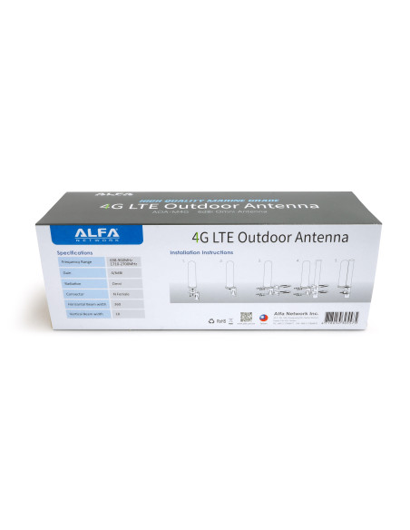 Alfa AOA-M4G Marine Grade 6dBi 4G LTE Outdoor Omni Antenna