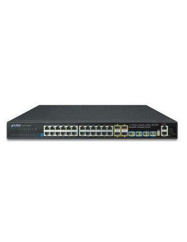 PLANET Layer 3 24-Port 10/100/1000T + 4-Port 10G SFP+ Stackable Managed Switch