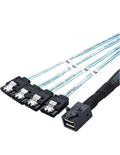Internal HD Mini SAS (SFF-8643 Host) - 4X SATA (Target) Cable,SFF-8643 to 4X SATA Cable