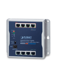 PLANET Industrial 8-Port 10/100/1000T Wall-mounted Gigabit Switch with 4-port PoE+