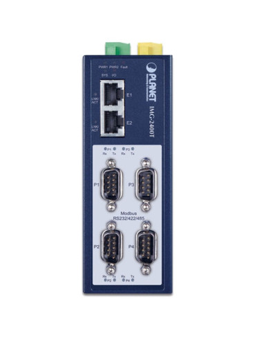 Planet IMG-2400T Industrial 4-port RS232/422/485 Modbus Gateway