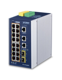 PLANET Industrial L3 16-Port 10/100/1000T 802.3at PoE + 2-Port 10/100/1000T + 2-Port 1G/2.5G SFP Managed Ethernet Switch