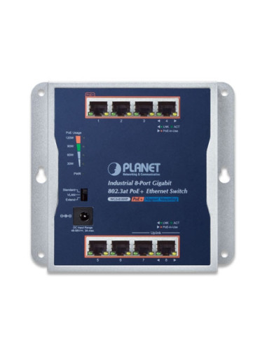 PLANET WGS-818HP Industrial 8-Port 10/100/1000T Wall-mounted Gigabit PoE+ Switch