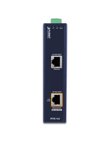 PLANET IPOE-162 Industrial IEEE 802.3at Gigabit Power over Ethernet Plus Injector (Mid-span)