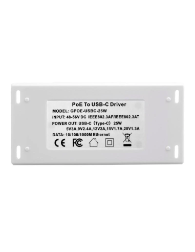 GAT-USBC-REV2 25W 802.3at POE+ to USB Type C Power Delivery with Separate Ethernet Data