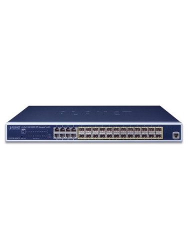 PLANET GS-5220-16S8CR L2+ 24-Port 100/1000X SFP + 8-Port Shared TP Managed Switch W/ 48V Redundant Power