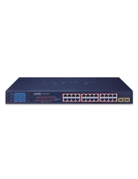 PLANET GSW-2620VHP 24-Port 10/100/1000T 802.3at PoE + 2-Port Gigabit SFP Ethernet Switch with LCD PoE Monitor