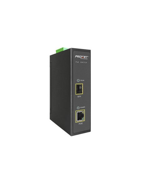 Procet PT-PSE105GBS-E 12-48VDC Industrial boost POE Fiber 95W Media Converter