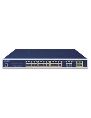 PLANET GS-4210-24P4C 24-Port 10/100/1000T 802.3at PoE + 4-Port Gigabit TP/SFP Combo Managed Switch  (/220W PoE Budget)