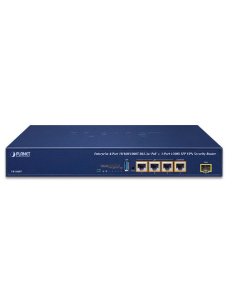PLANET VR-300FP Enterprise 4-Port 10/100/1000T 802.3at PoE + 1-Port 1000X SFP VPN Security Router