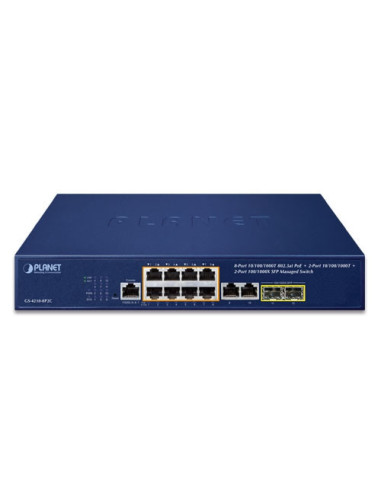 PLANET GS-4210-8P2C 8-Port 10/100/1000T 802.3at PoE + 2-Port 10/100/1000T+ 2-Port 100/1000X SFP Managed Switch
