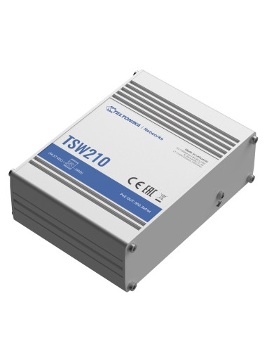Teltonika TSW210 Industrial Unmanaged Switch 2xSFP 8xGbE 1000Mbps 7-57 VDC