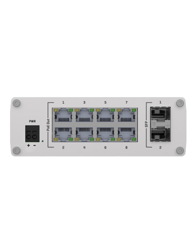 Teltonika TSW200 Industrial Unmanaged POE+ Switch 8xPOE 2xSFP 8xGbE 1000Mbps 240W 802.3af/at