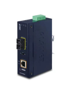 PLANET 1000BASE-SX to 10/100/1000BASE-T 802.3at PoE+ Industrial Media Converter (SC,MM) -550m