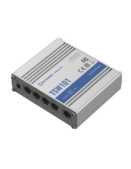 Teltonika TSW101 Industrial Unmanaged PoE+ for Transportation