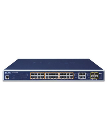 PLANET GS-4210-24PL4C 24-Port 10/100/1000T 802.3at PoE + 4-Port Gigabit TP/SFP Combo Managed Switch  (/440W PoE Budget)