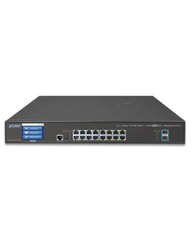 Planet GS-5220-16T2XVR L2+ 16-Port 10/100/1000T + 2-Port 10G SFP+ Managed Ethernet Switch w LCD Touch Screen and Redundant Power
