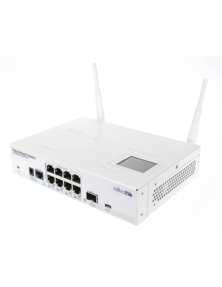 MikroTik CRS109 8x GbE + 1x SFP Managed Desktop Switch w/ 2.4GHz WiFi, LCD panel