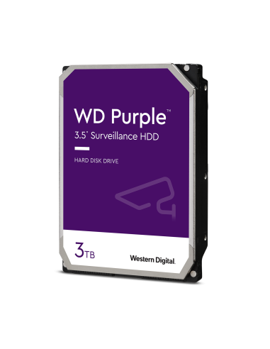 Western Digital WD Purple 3TB 3.5" Surveillance HDD 5400RPM 64MB SATA3 146MB/s 180TBW 24x7 64 Cameras AV NVR DVR 1.5mil MTBF