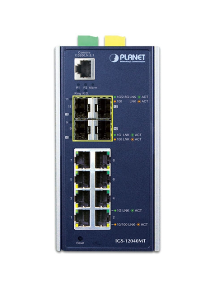 IGS-12040MT - Buy Planet Industrial 8-Port 10/100/1000T + 2-Port 100/1G SFP + 2-Port 1G/2.5G SFP Managed Ring Switch| WISP
