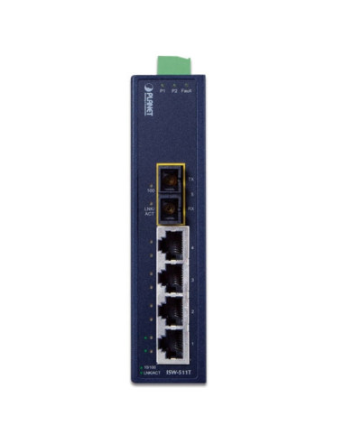 PLANET Industrial 4-Port 10/100TX + 1-Port 100FX Gigabit Ethernet Switch