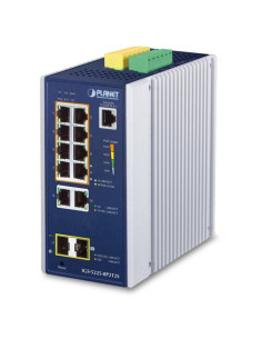 PLANET Industrial 8-Port 30W 802.3at PoE + 2-Port RJ45 + 2-Port 1G SFP Managed Gigabit Switch