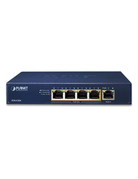 PLANET 60W 802.3at to 4-Port 802.3af/at Gigabit PoE Extender