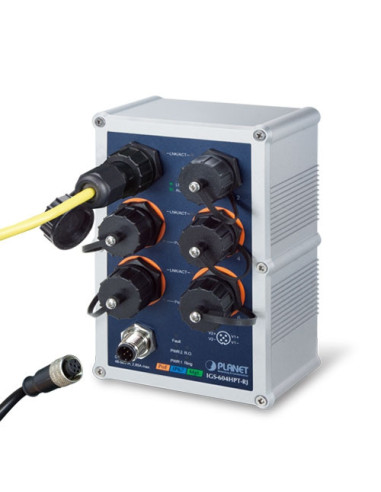 PLANET Industrial IP67 4-Port 30W 802.3at PoE + 2-Port RJ45 Managed Gigabit Switch