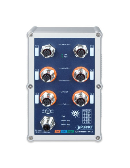 PLANET Industrial IP67 Rated 4-Port 10/100/1000T 802.3at PoE + 2-Port 10/100/1000T Managed Ethernet Switch