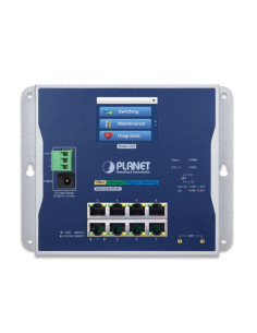 PLANET Industrial 8-Port 10/100/1000T+ 2-Port SFP Wall Mount Managed Switch with LCD Touch Screen