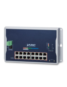 PLANET Industrial 16-Port 30W 802.3at PoE + 2-Port SFP Wall Mount Managed Switch