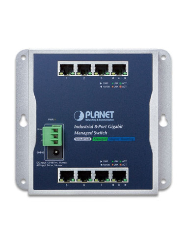 PLANET Industrial 8-Port 10/100/1000T Wall Mount Managed Switch