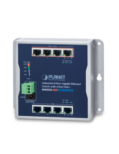 PLANET 8-Port 10/100/1000T with 4-Port 30W 802.3at PoE Wall Mount Gigabit Ethernet Switch