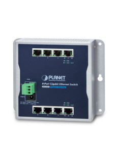 PLANET Industrial 8-Port 10/100/1000T Wall Mount Gigabit Ethernet Switch