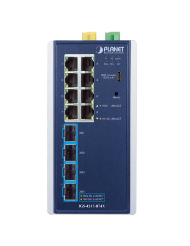 Planet IGS-4215-8T4X | Buy IGS-4215-8T4X Industrial L2/L4 8-Port 10/100/1000T + 4-Port 10G SFP+ Managed Ethernet Switch | WISP