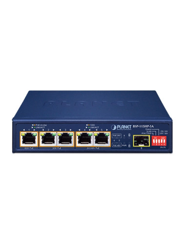 Planet BSP-115HP-5A | Buy Planet 5-Port Hybrid PoE Solar PoE Switch with 1-Port 1000X SFP | WISP