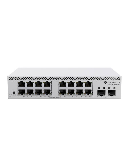 CSS318-16G-2S+IN |MikroTik CSS318-16G-2S+IN Cloud Smart Switch 16xGbE ports 2xSFP+ 10G uplink ports SwOS desktop case PSU 10-inc