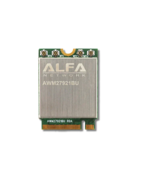 Alfa AWM27921BU WiFi 6E 2x2 dual-band WLAN and Bluetooth v5.2 M.2 module.