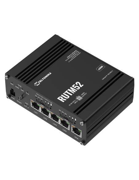 RUTM52 Industrial Dual 5G Router Dual SIM + eSIM Wi-Fi 5 Gigabit Ethernet LTE Cat 20 Fallback RMS Compatible
