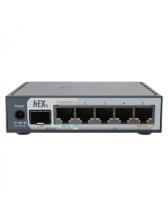hEX S Compact Router with 2.5G SFP 5x Gigabit Ports PoE In/Out USB 3.0 Dual Power RouterOS