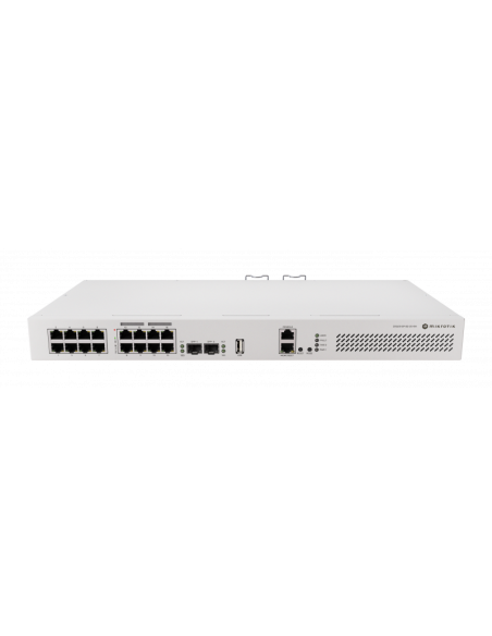 CRS418-8P-8G-2S+RM| Mikrotik CRS418-8P-8G-2S+RM 16-Port Gigabit PoE+ Layer 3 Switch with 2× 10G SFP+ USB 3.0 and Quad-Core CPU|